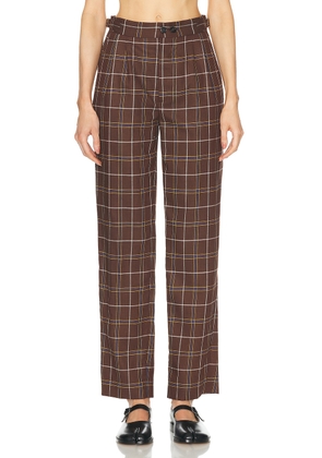 BODE Dunham Plaid Trouser in Brown Multi - Brown. Size 25 (also in 26, 27, 28, 29, 30).