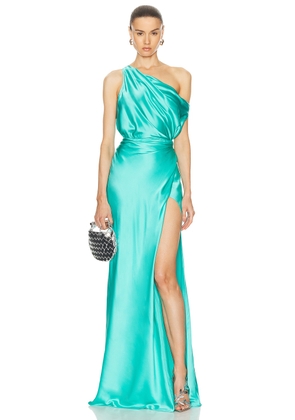 The Sei for FWRD Asymmetrical Wrap Gown in Turquoise - Turquoise. Size 0 (also in 2, 6).