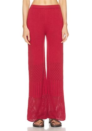 ESCVDO Lia Pant in Colonial Rose - Red. Size L (also in M, S).