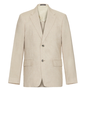 Club Monaco Tech Linen Suit Blazer in Light Khaki Mix - Tan. Size 38 (also in 42, 44).