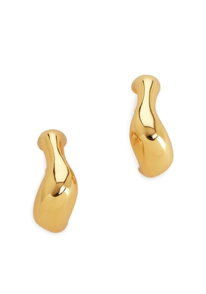 Sculptural Gold-Plated Earrings - Gold