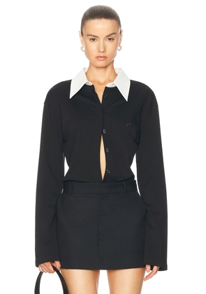 Courreges Drop Jersey Shirt Bodysuit in Black - Black. Size XS (also in L, M).