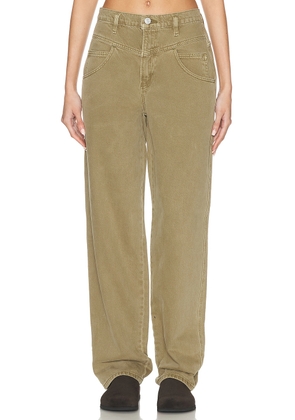 FRAME 90s Utility Loose in Washed Summer Sage - Olive. Size 24 (also in 25, 26, 28, 29, 30).