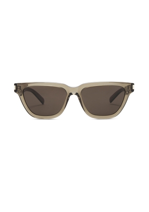 Saint Laurent Sulpice Sunglasses in Taupe - Grey. Size all.