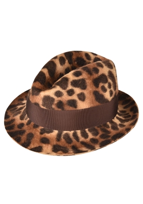 Borsalino Animalier Print Hat
