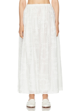 Helsa Handkerchief Midi Skirt in White - White. Size L (also in M, S, XL, XS, XXS).
