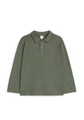 Long-Sleeve Polo Shirt - Green