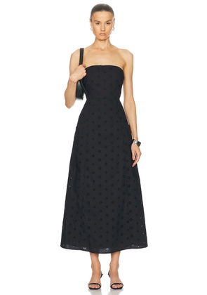 Matteau Broderie Strapless Dress in Floral Broderie Black - Black. Size 1 (also in 3, 4, 5).