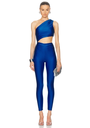 The Andamane Poppy One Shoulder Cut Out Jumpsuit in Cobalt - Blue. Size L (also in M, S, XS).