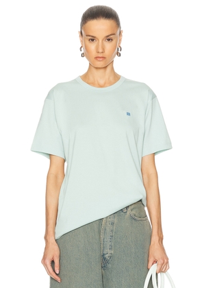 Acne Studios Face Patch Crew Neck Shirt in Dusty Blue - Baby Blue. Size L (also in M, S, XS).
