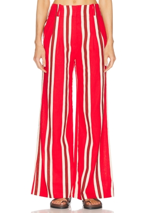Simon Miller Bloo Linen Pant in Moroccan Spice Stripe - Red. Size 0 (also in 6).