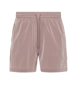 Carhartt WIP Tobes Swim Trunks in Glassy Pink & White - Blush. Size L (also in M, S, XL/1X).