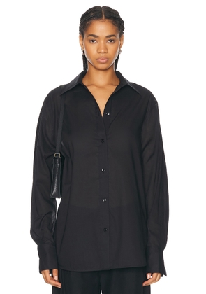 Toteme Kimono Sleeve Cotton Shirt in Black - Black. Size 32 (also in 34, 36).