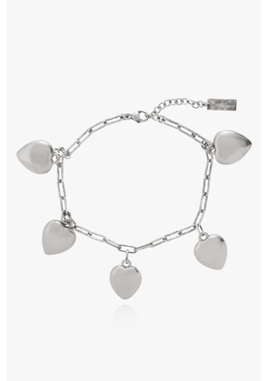 Saint Laurent Dangling Heart Charm Bracelet