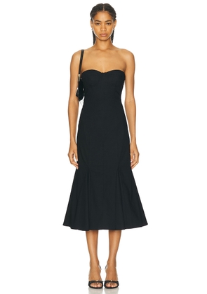 LPA Bianca Midi Dress in Black - Black. Size L (also in M, S, XL, XS, XXS).