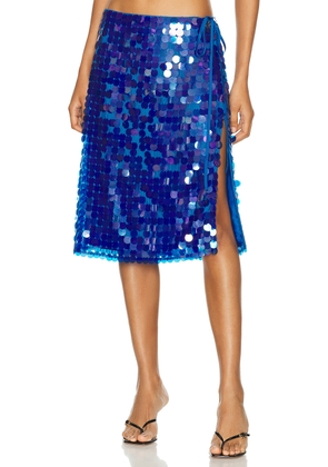 Saks Potts Marna Skirt in Deep Blue Sequin - Blue. Size L (also in ).