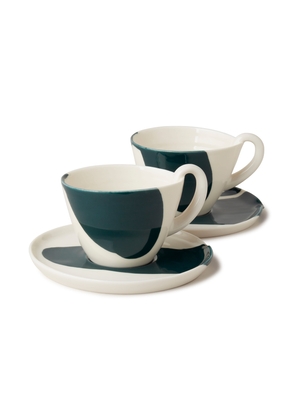 Mulberry Teacup and Saucer (Set of Two) - Porcelain-Mulb Green