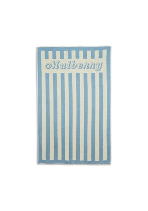 Mulberry Fantasy Mulberry Logo Stripe Towel - Poplin Blue-White