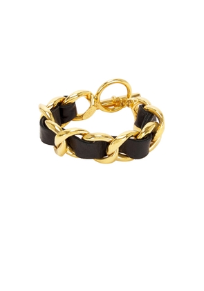 chanel Chanel Leather Chain Bracelet in Gold - Metallic Gold. Size all.