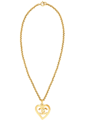 chanel Chanel Coco Heart Pendant Necklace in Light Gold - Metallic Gold. Size all.