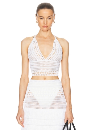 Givenchy Crochet Halter Tank Top in White - White. Size L (also in M, S, XS).