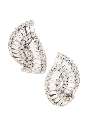 Alessandra Rich Shell Earrings in Crystal & Silver - Metallic Silver. Size all.
