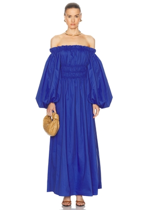 CAROLINE CONSTAS Raquela Off Shoulder Dress in Azure - Blue. Size S (also in ).