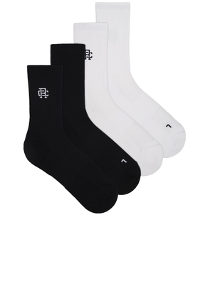 Reigning Champ Performance Crew Sock 2-pack in Multi - Black. Size L/XL (also in S/M).