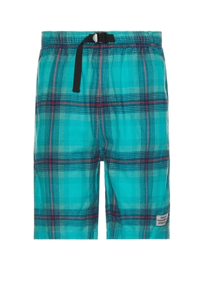 thisisneverthat Belted Check Short in Green - Teal. Size L (also in XL/1X).