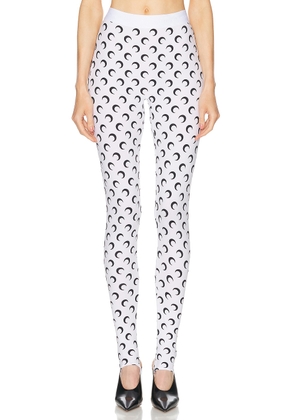 Marine Serre Moon Printed Jersey Stirrup Legging in Optical White - White. Size L (also in M, S, XS).