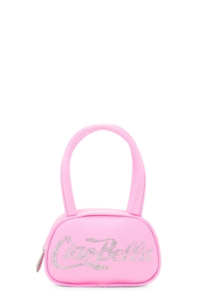 AMINA MUADDI Bella Micro Bag in Fluo Pink & White Crystal - Pink. Size all.