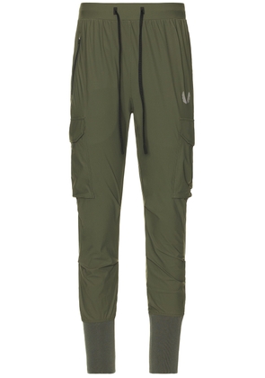 ASRV Tetra Lite Cargo High Rib Jogger in Olive - Olive. Size L (also in M, S, XL/1X).