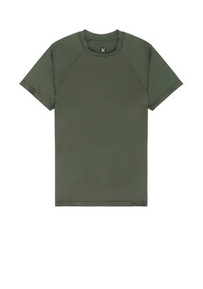 ASRV Aerosilver Fitted Tee in Olive - Olive. Size L (also in M, S, XL/1X).