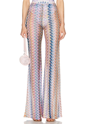 Missoni Wide Leg Trouser in Multicolor Spacedyed - Blue. Size 40 (also in 42).