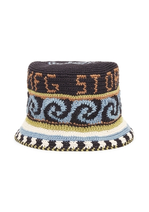 Story mfg. Hand Crochet Brew Hat in Black Spiral - Black. Size all.