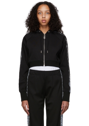 Givenchy Black Chito Edition 4G Tag Cropped Zip Hoodie