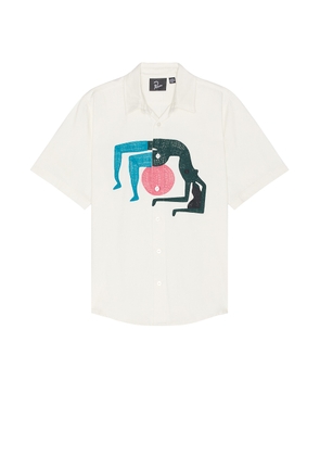 By Parra Yoga Balled Short Sleeve Shirt in Off White - Ivory. Size S (also in XL/1X).