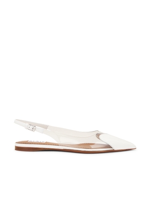 ALAÏA Heart Slingback Flat in Blanc Optique - White. Size 36 (also in 36.5, 37, 37.5, 38, 38.5, 39, 39.5).