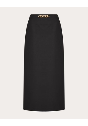 Valentino CREPE COUTURE SKIRT Woman BLACK 38