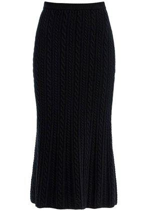 Alessandra Rich  knitted midi skirt with cable knit - 38 Black