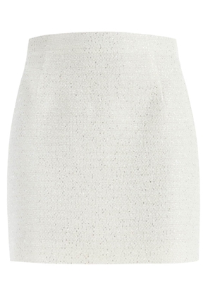 Alessandra Rich tweed mini skirt with sequins - 40 White