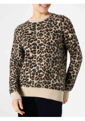 Mc2 Saint Barth Woman Brushed Sweater With Leopard Pattern