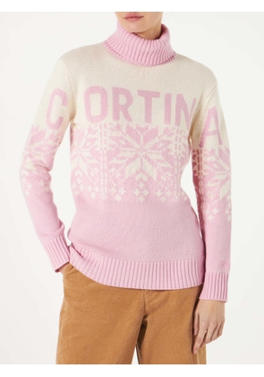 Mc2 Saint Barth Woman Turtleneck Sweater With Cortina Print