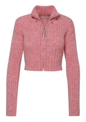Alessandra Rich Rose Virgin Wool Blend Sweater