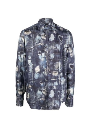 John Richmond Shirt In Silk With Runway Iconic Pattern