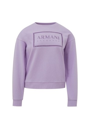 Armani Exchange Elegant Purple Cotton Knit Sweater - S