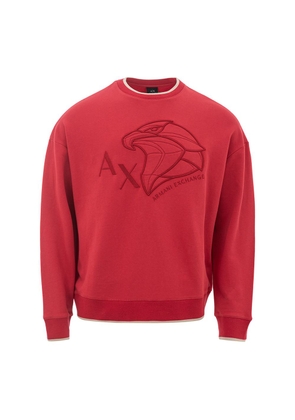 Armani Exchange Elegant Scarlet Cotton Sweater for Men - M
