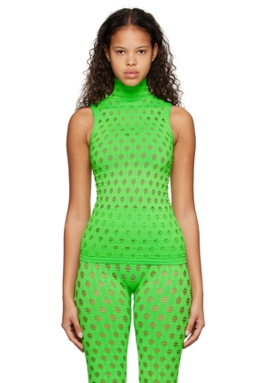 Maisie Wilen Green Perforated Tank Top