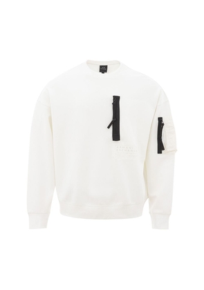 Armani Exchange Sleek White Cotton Sweater for Men - M