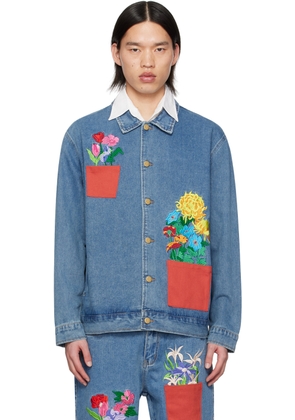 KidSuper Blue Embroidered Denim Jacket